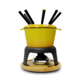 Gusseisen-Emaille-Fondue-Set mit Foks